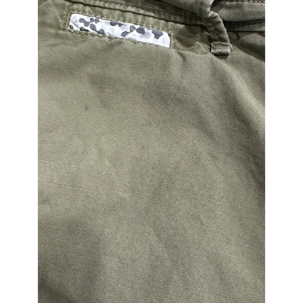 Original Penguin Khaki Shorts Mens Size 36 Green Zippered Button Embroidered